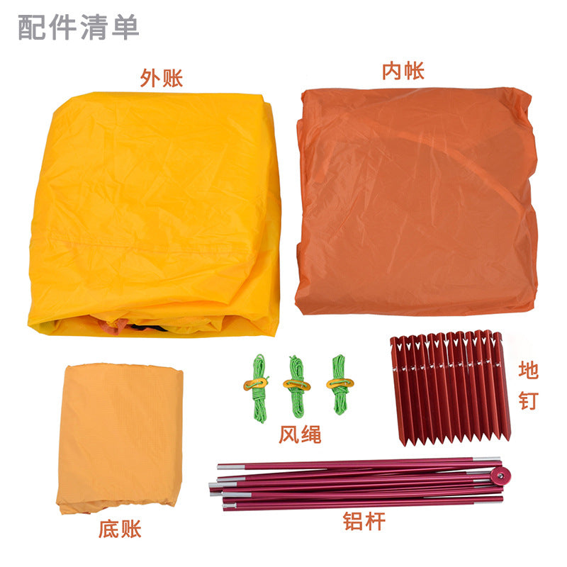 Wholesale Lightweight Hiking Tent Aluminum Pole Single Double Layer Tent Thickened Waterproof Camping Professional Mountaineering Tent Outdoor Camping