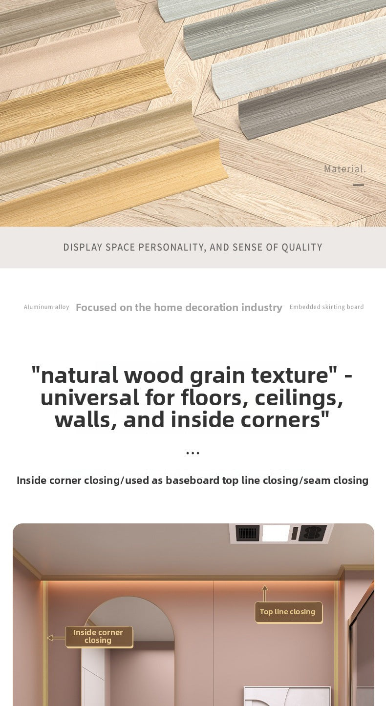 PVC Flexible self-adhesive internal corner trim for wall gaps and floor decoration, conceals imperfections, can be bent, and is suitable for ceiling trim