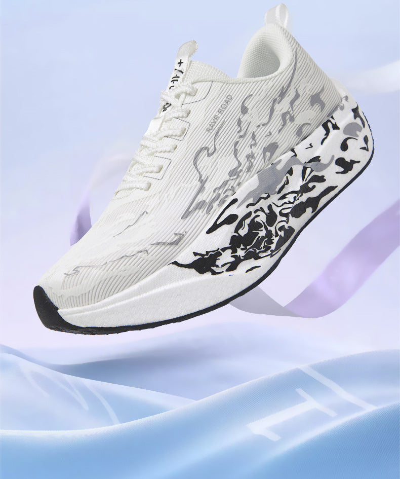 Autumn New Fashion Casual Double Mesh Thickened Sports Shoes with Real Carbon Plate High Elasticity Cushioning Marathon Lightweight Running Shoes