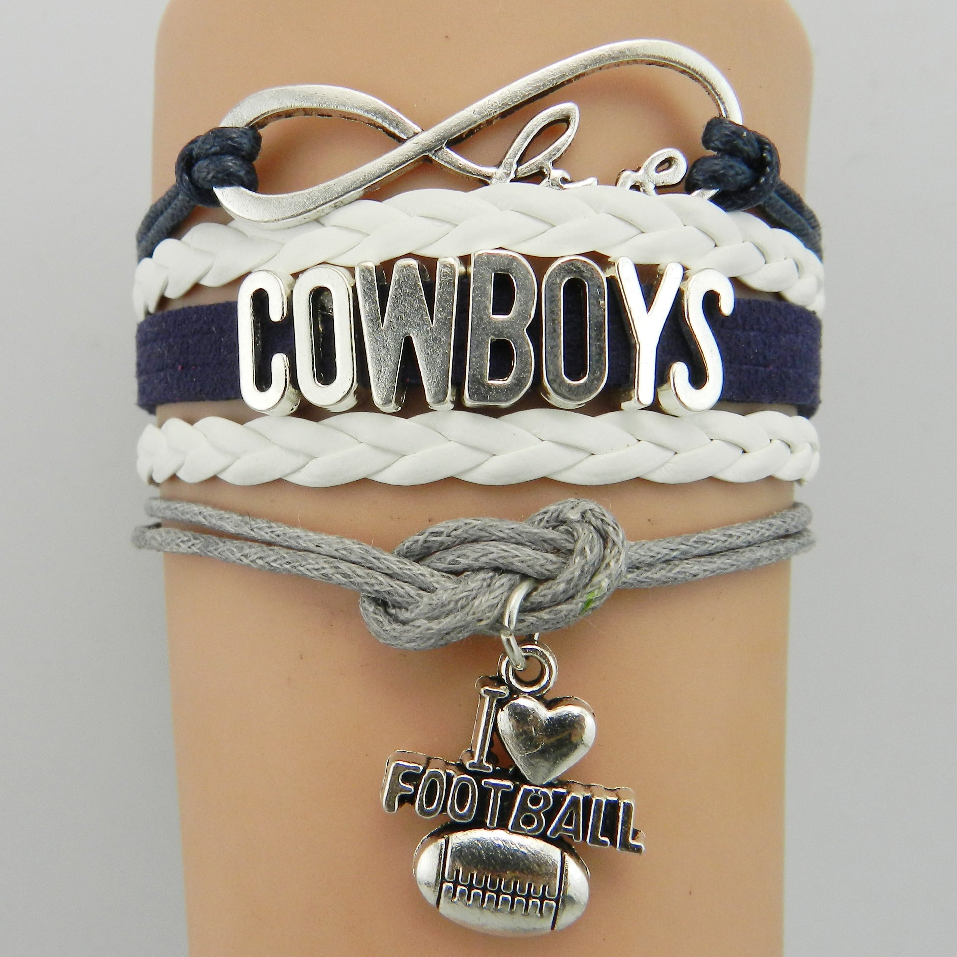 COWBOYS Cowboys Braided Bracelet Men's Football Sports Helmet Bracelet Letter Braided Football Bracelet