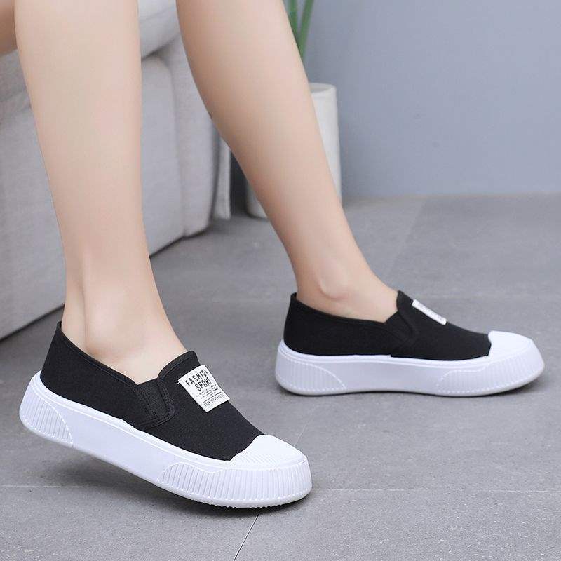 Canvas Shoes for Women Spring Summer Low Top New Korean Fashion Versatile Casual Slip-On Lazy Shoes Sneakers
