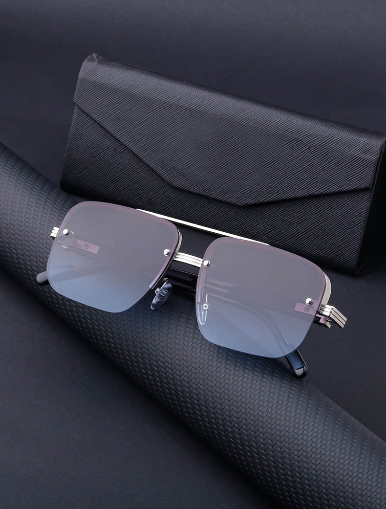 2025New Fashion Half-Frame Cut Edge Sunglasses for Women, High-End Driving Sunglasses for Men, Wholesale Glasses