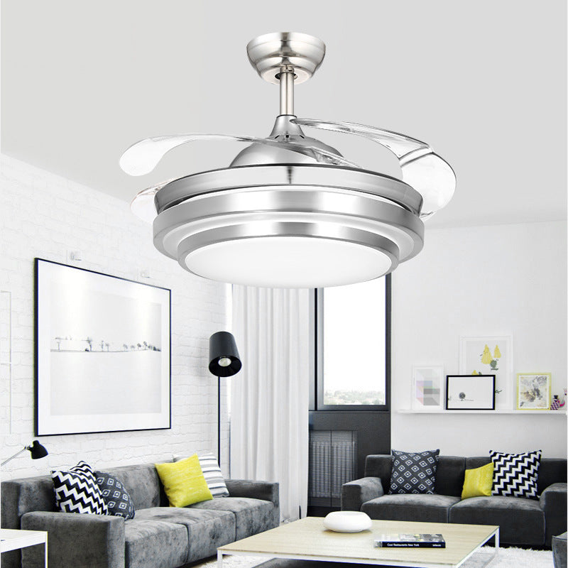 Invisible Fan Light for Home Bedroom Living Room Silent Variable Frequency Electric Fan Light Modern Simple Dining Room Ceiling Fan Light Wholesale