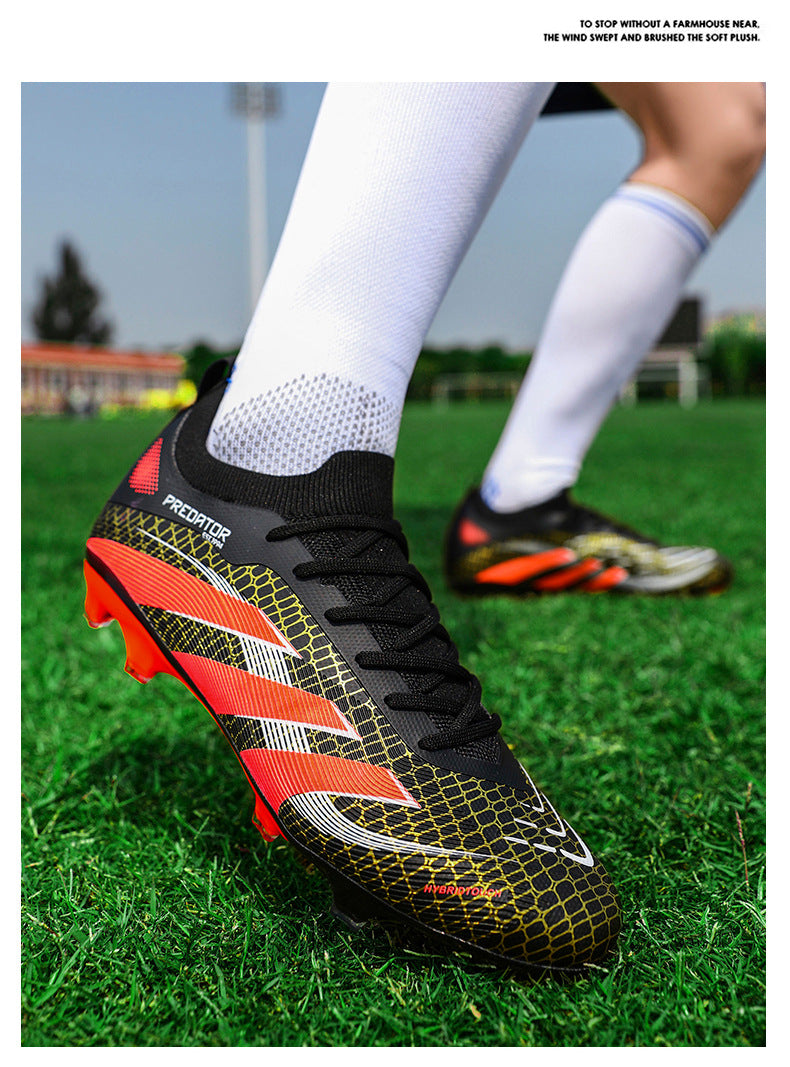 2025New Football Shoes for Men and Women, Youth Students, Fashionable and Comfortable, Long Spikes, Low-top, Factory Direct Sale