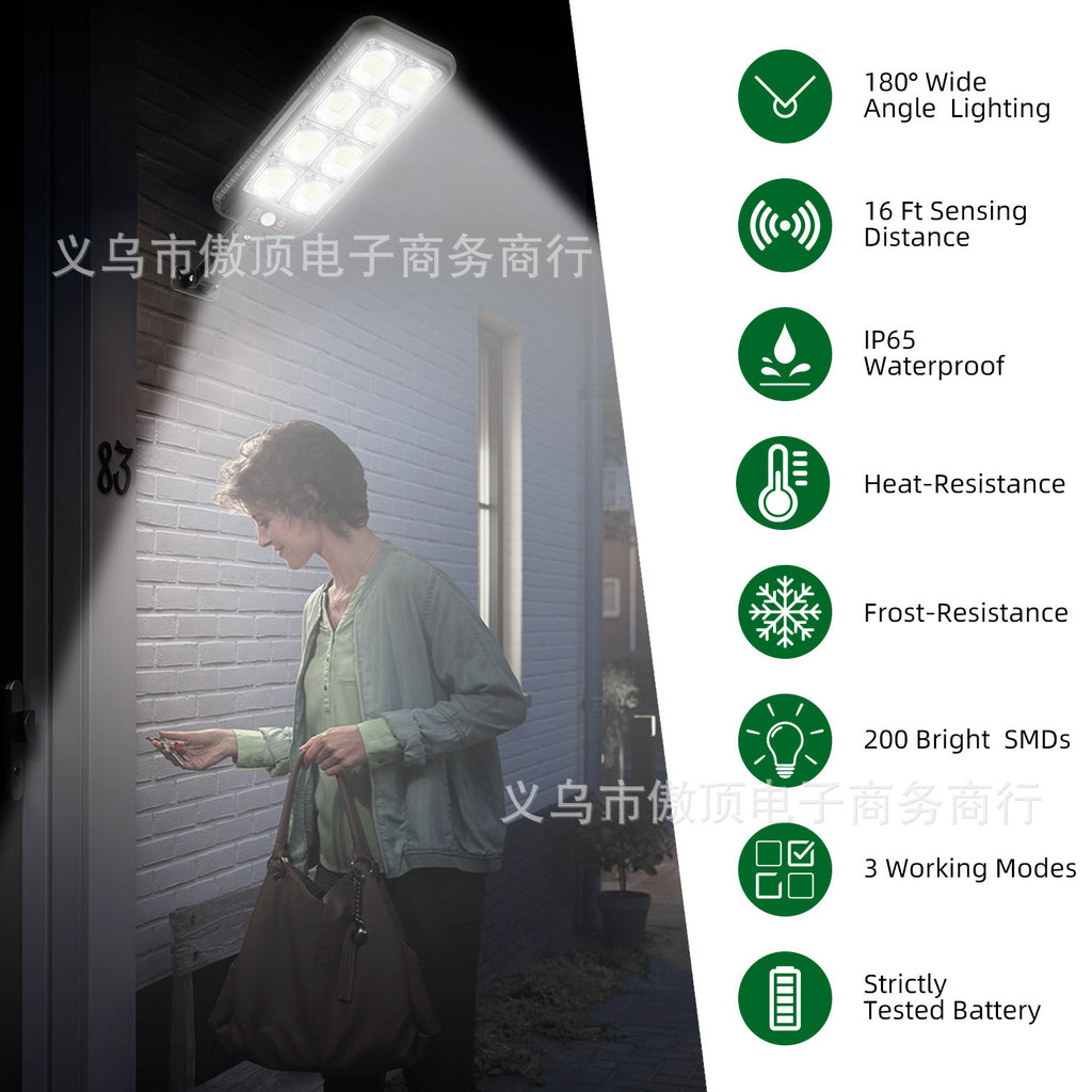 New solar light for outdoor use LED Wall Lamp Remote-Controlled Garden Path Light Garage Light with Human Body Sensor