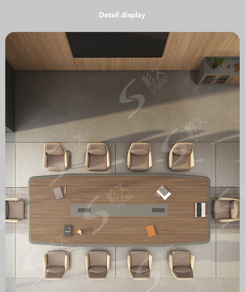 Office Conference Table Long Table Simple Modern Long Strip Table Conference Room Table and Chair Set Lacquered Large Employee Training Table