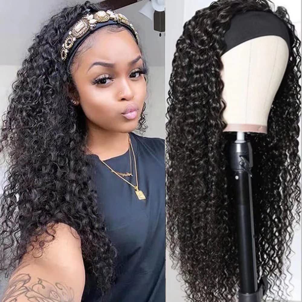 Wig European and American Style Synthetic Hair Headband Wig water curly Water ripple small rolls headband wig