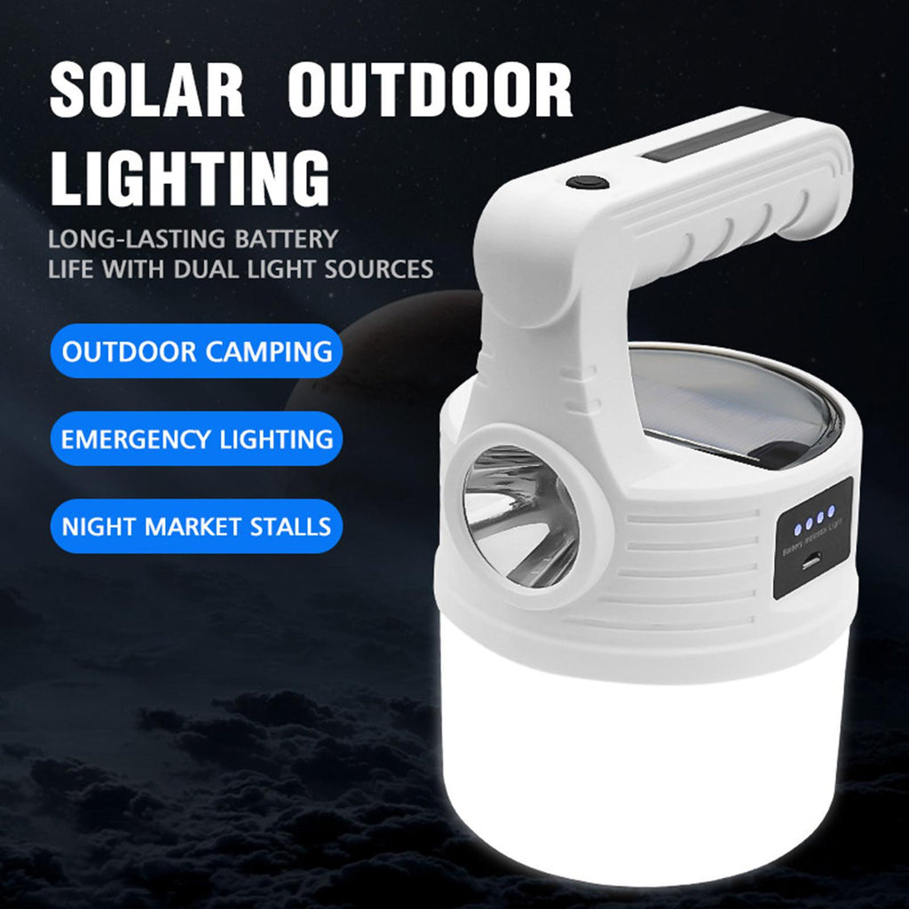 New Solar Light Rechargeable Tent Light Outdoor Camping Light LED Portable Camping Lantern USB Rechargeable Emergency Light