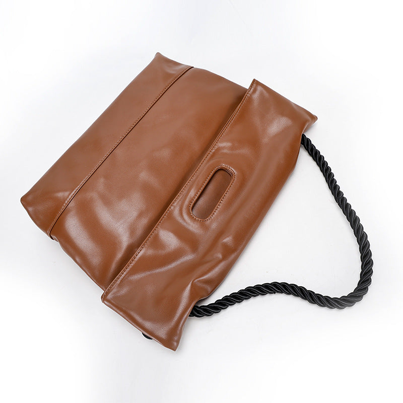 Fashion Women's Bag Spring New Soft Leather Ladies Bag Large Capacity Simple Commuter Student Shoulder Tote Bag