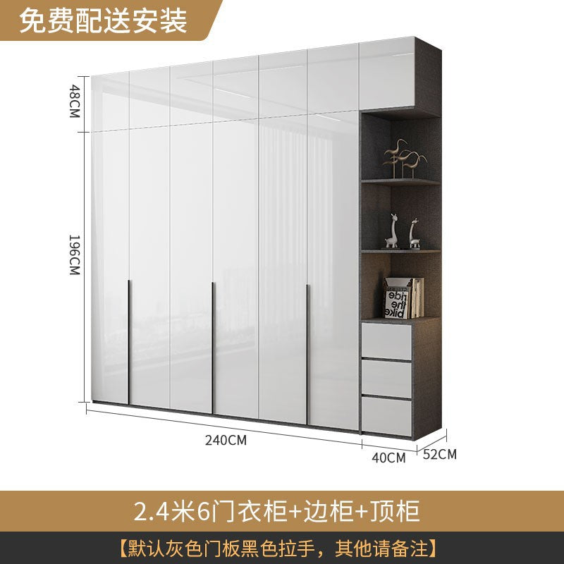 Wardrobe Light Luxury High-End Feel Home Bedroom Simple Rental Room Storage Cabinet Economical Overall Combination Wardrobe Customization