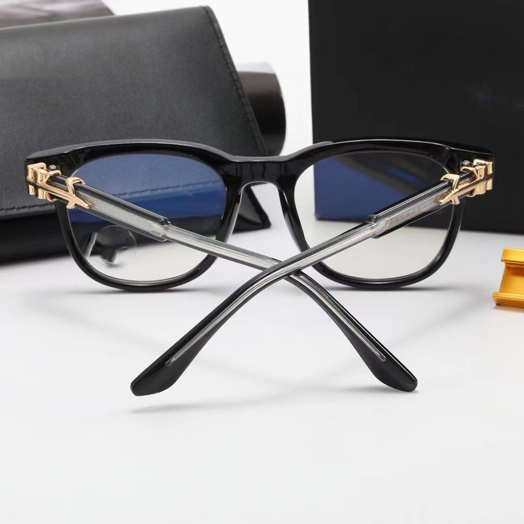 2024 New high-end brand design men's and women's square non-prescription glasses colorless clear Vintage3500