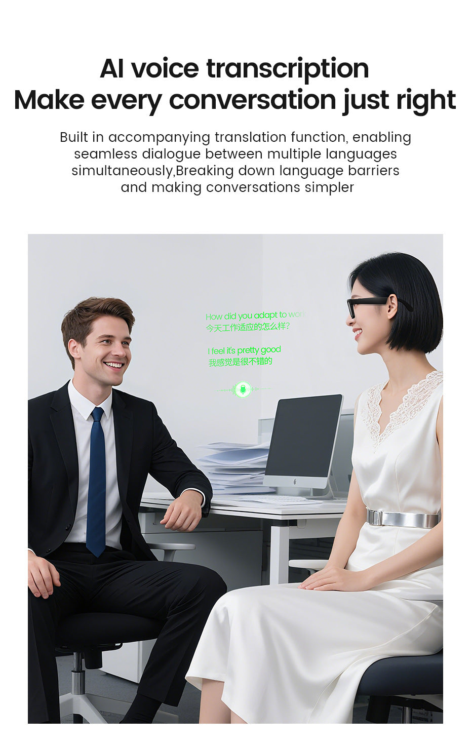 E03Smart Glasses800100 Megapixel Camera with Image Stabilization1200P Video Recording AI Simultaneous Translation Character Recognition