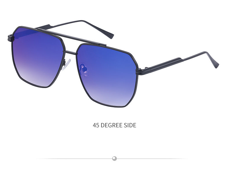 Men's Retro Double Bridge Sunglasses shades Europe and America ins Large Frame Sunglasses for Men Trendy Outdoor Cycling Glasses Wholesale