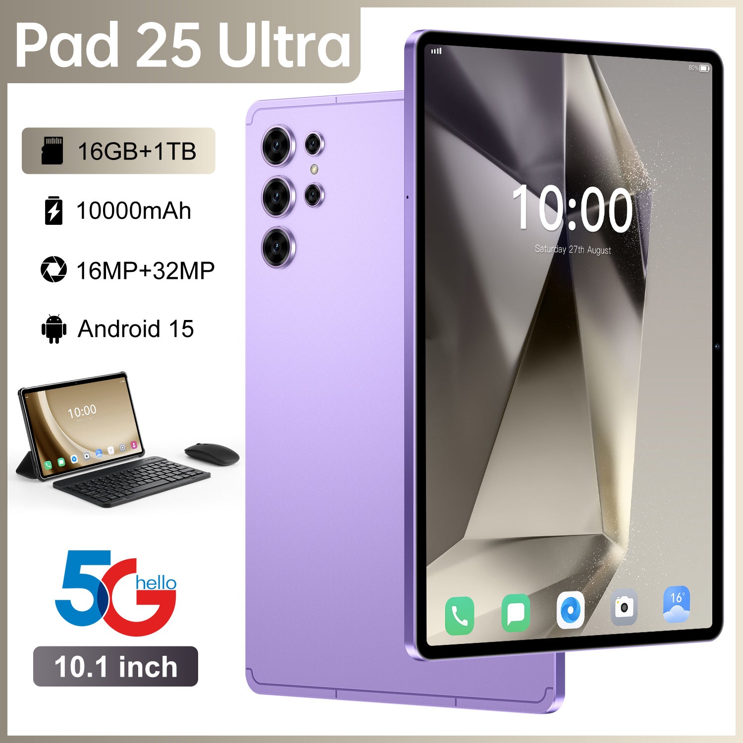 Hot Sale Pad 25 Ultra Android Tablet16+1TB Large Screen Eye Protection Computer Manufacturer Wholesale