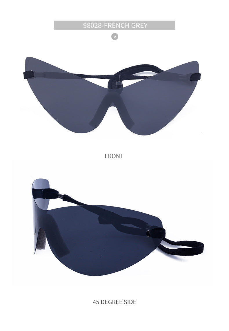 Big talker Y2K Sunglasses for Women, Sun Protection, Cycling, Sports, Windproof, Sunglasses, European and American Style, Frameless, One-piece Glasses, Men's Glasses