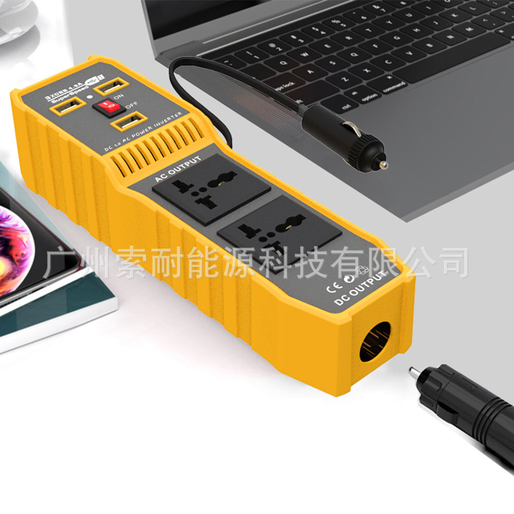 Car Converter Inverter200W Automotive Small Electrical Appliances12V Turn110V/220V Belt3USB Mouth2Socket
