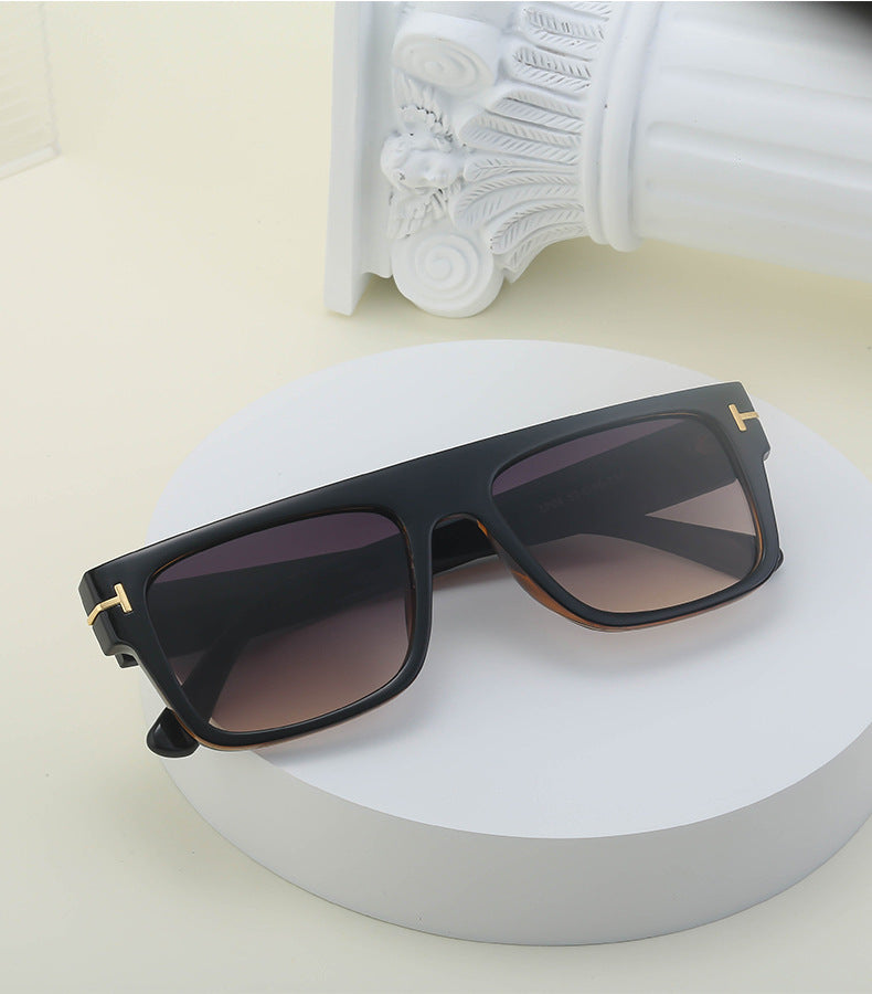European and American retro women's sunglasses T Square Frame Sunglasses for Women Trendy Glasses Wholesale sunglasses