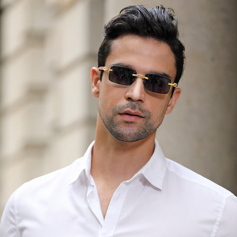 New Fashion Sunglasses for Men Ultra-Clear Frameless Sunglasses Ocean Lens Diamond Cut Edge Trendy Wholesale7533