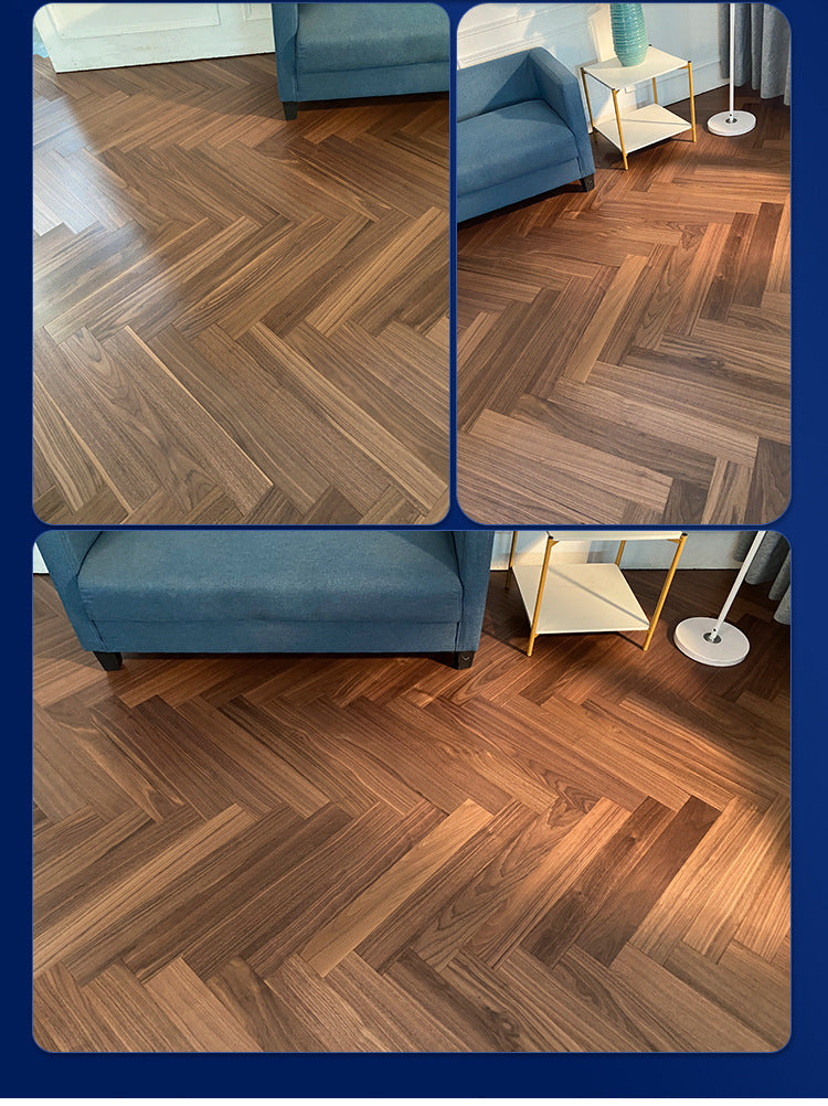 In-stock wholesale with on-site installation Herringbone Locking Floor Heating New Three-Layer Solid Wood Flooring Oak Black Walnut Flooring