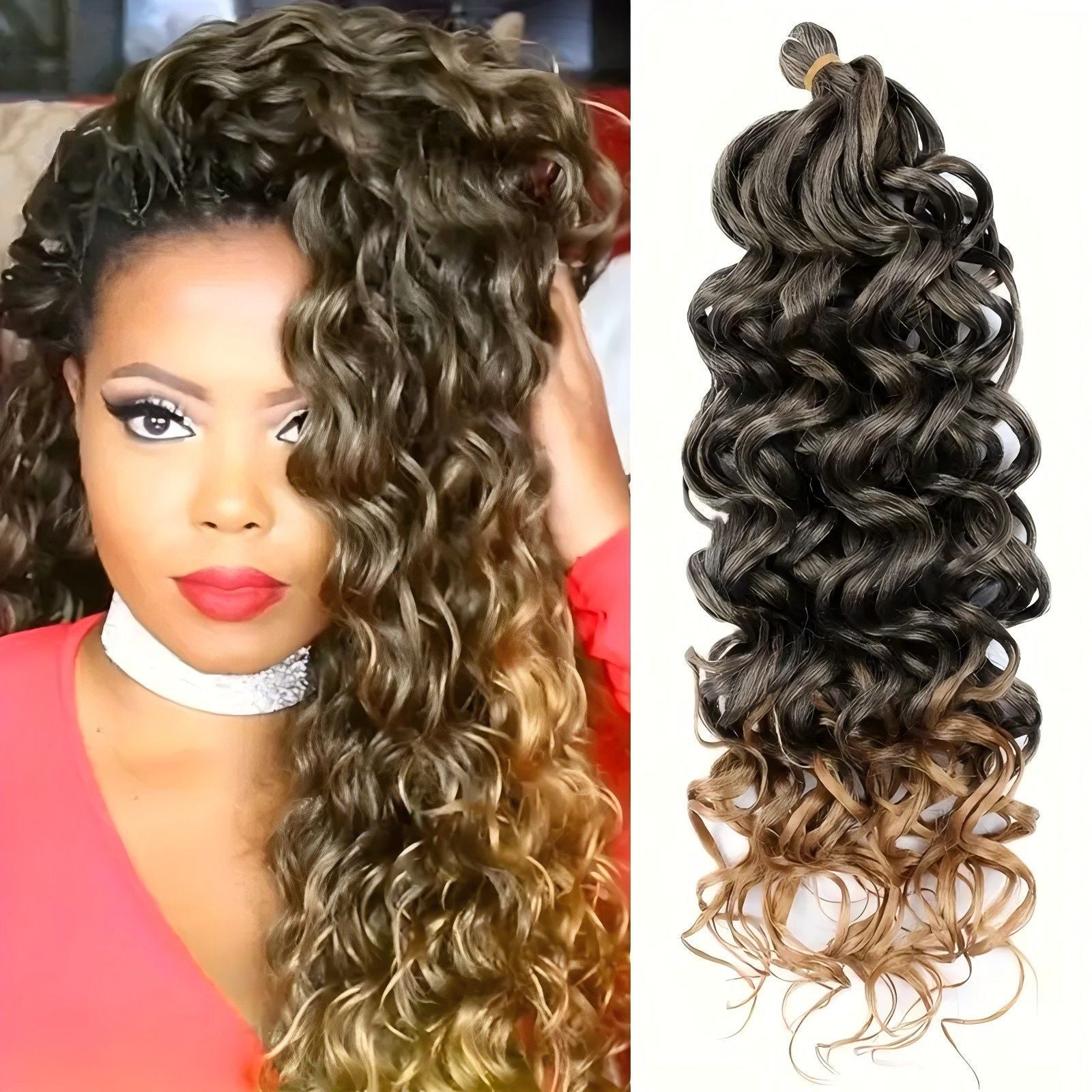 European and American Style Wig Hawaiian Curl Crochet Hair Hawaii Ocean Wave Braiding Hair20in90g