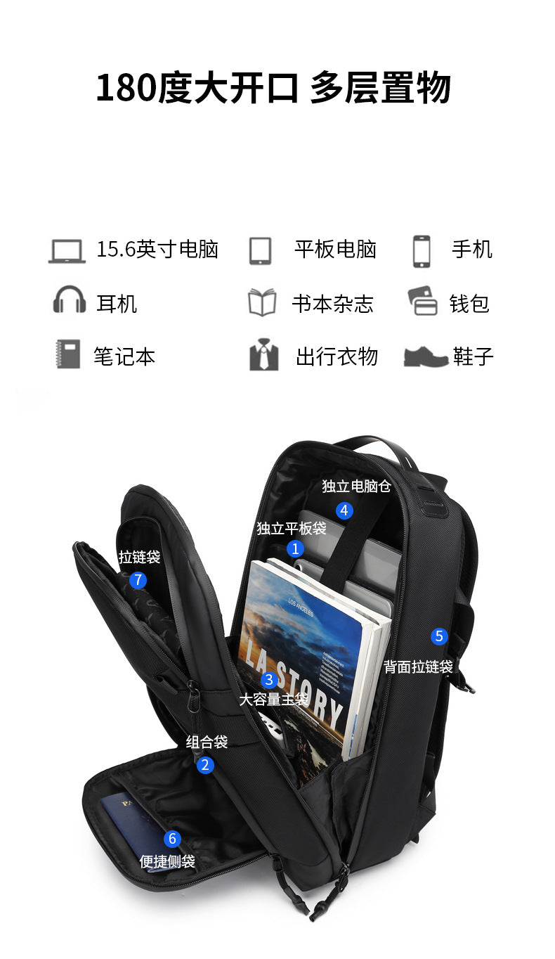 Business Backpack Computer School Bag for Men Students High Appearance Lightweight Waterproof Oxford Cloth Large Capacity Commuter Backpack