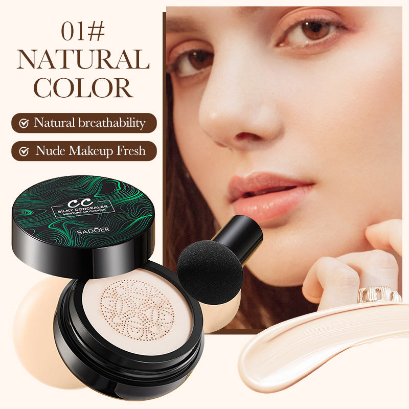 Makeup CC Mushroom Air Cushion Ivory White Brightening Concealer Correcting Face Foundation Export Manufacturer Wholesale