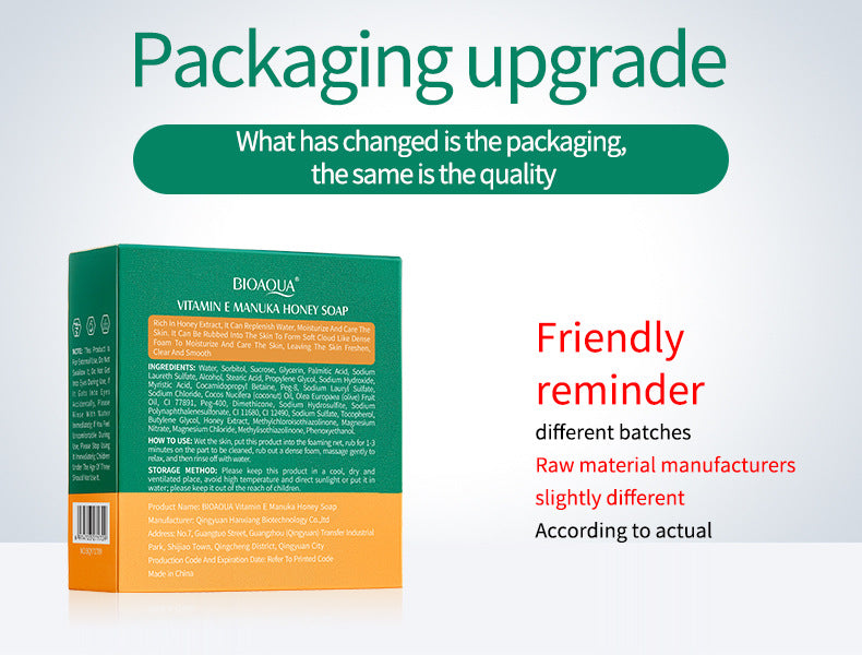 All English Vitamins E Soap BIOAOUA Honey Cleansing Bath Essential Oil Soap  Foreign Trade Wholesale