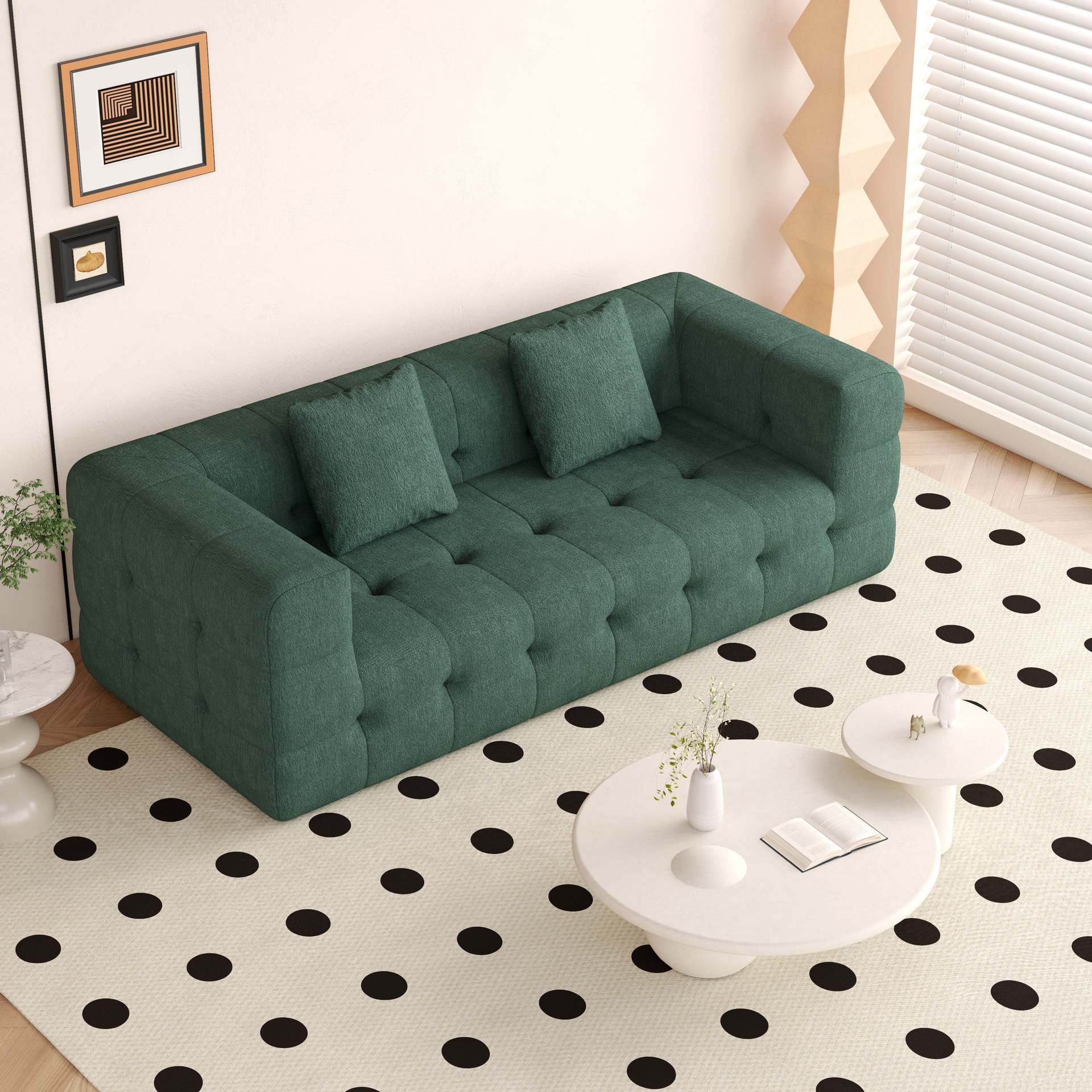 Tik Tok E-commerce Living Room Sofa for Rental Houses and Homestays, Fabric Sofa, Vacuum Compressed Sofa