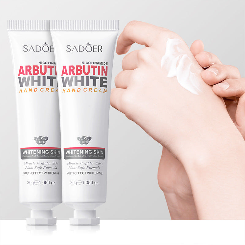 Full English Whitening Hand Cream SADOER Niacinamide Arbutin Skin Rejuvenation Moisturizing Hand Cream  Wholesale