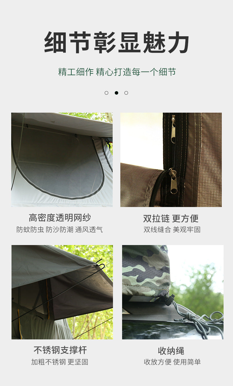 Large Space Triangular Roof Tent3-5Outdoor Camping Automatic Soft Top Car Tent Quick Open Rainproof