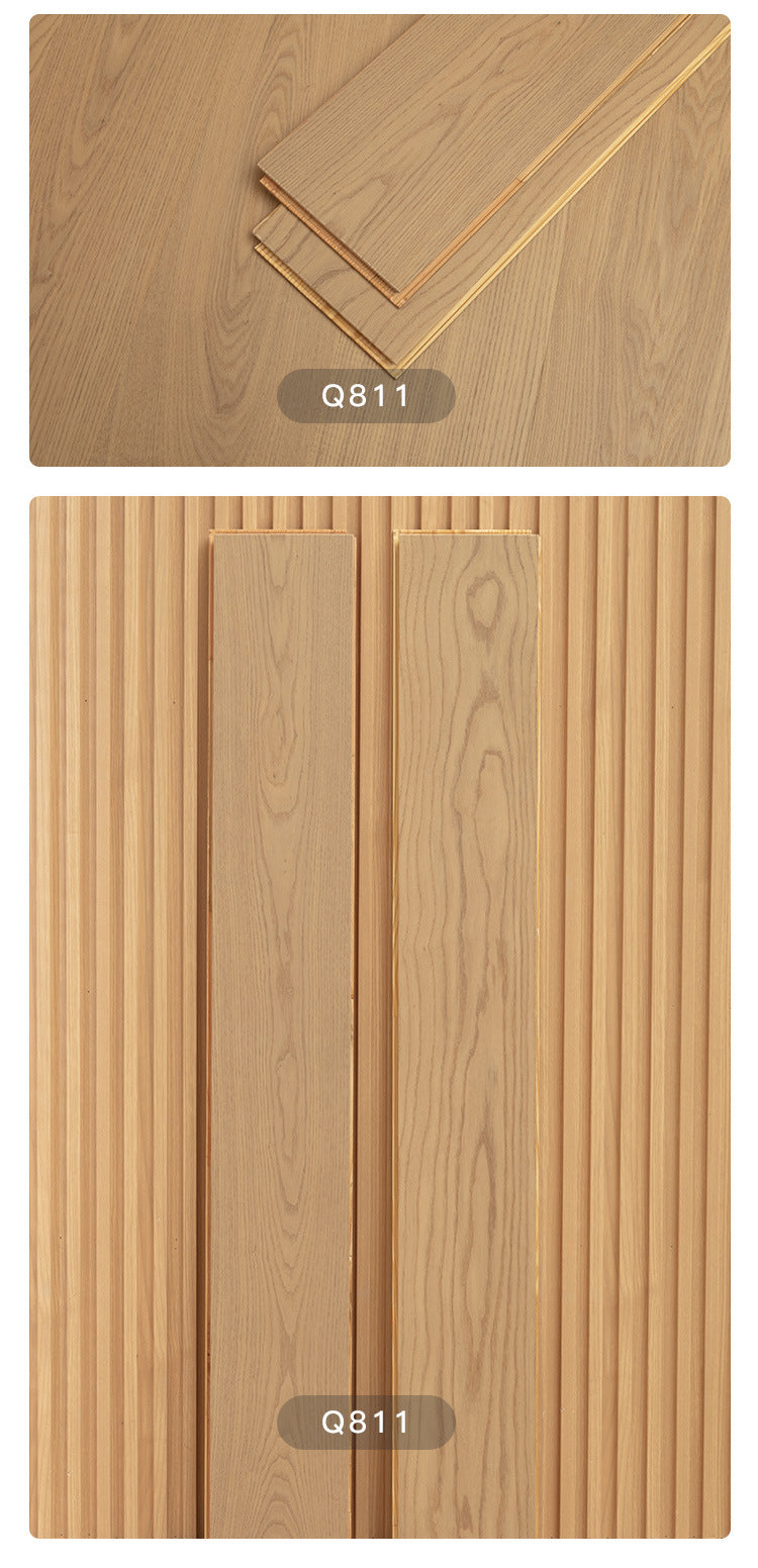 1.2mm White Ash Natural Wood Veneer New Three-Layer Solid Wood Composite Floor Heating Home Eco-Friendly Flooring Package Installation for Entry