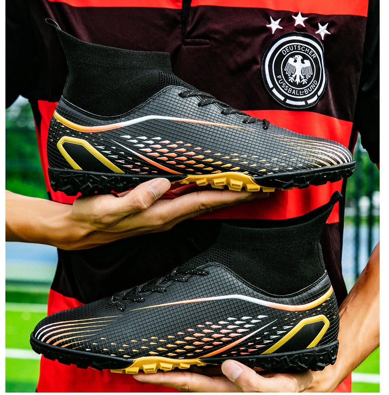 New football shoes for men and women AG Long Spike gold Competition Student Training Shoes Artificial Turf TF Wholesale of Broken Nails