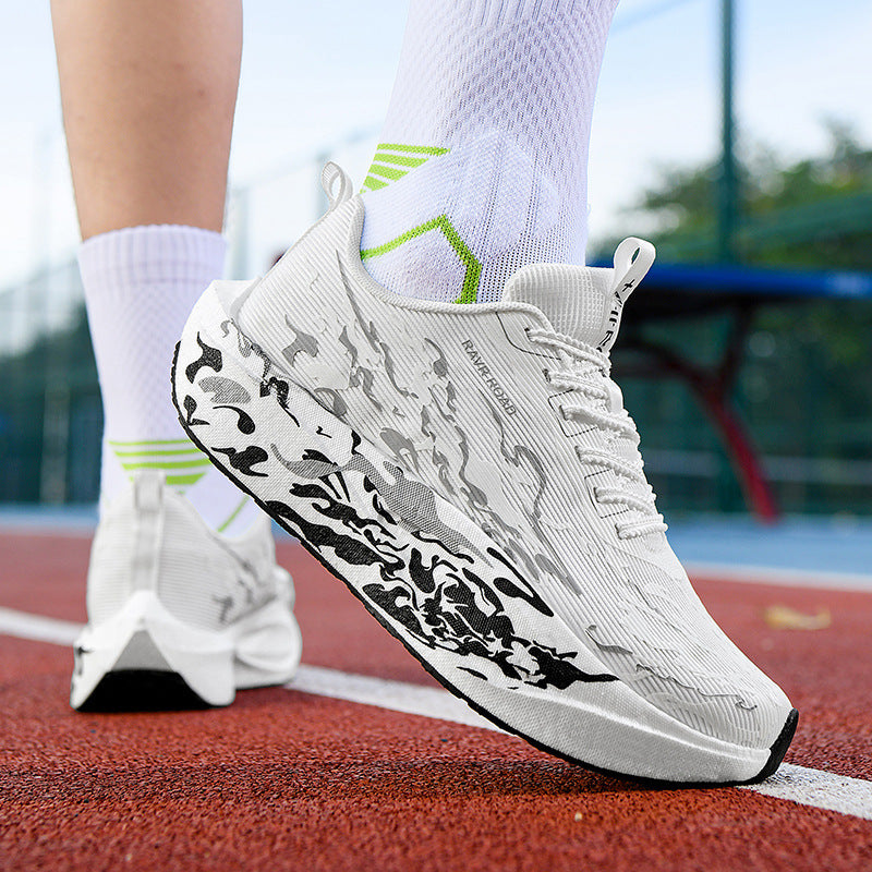 Autumn New Fashion Casual Double Mesh Thickened Sports Shoes with Real Carbon Plate High Elasticity Cushioning Marathon Lightweight Running Shoes