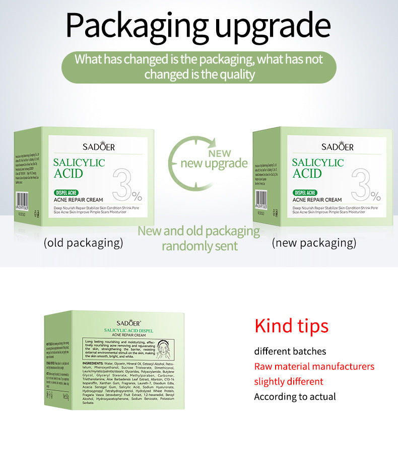 Full English Salicylic Acid Skincare Series SADOER Anti-acne Amino Acid Moisturizing and Hydrating Skin Care Products  Foreign Trade Approval