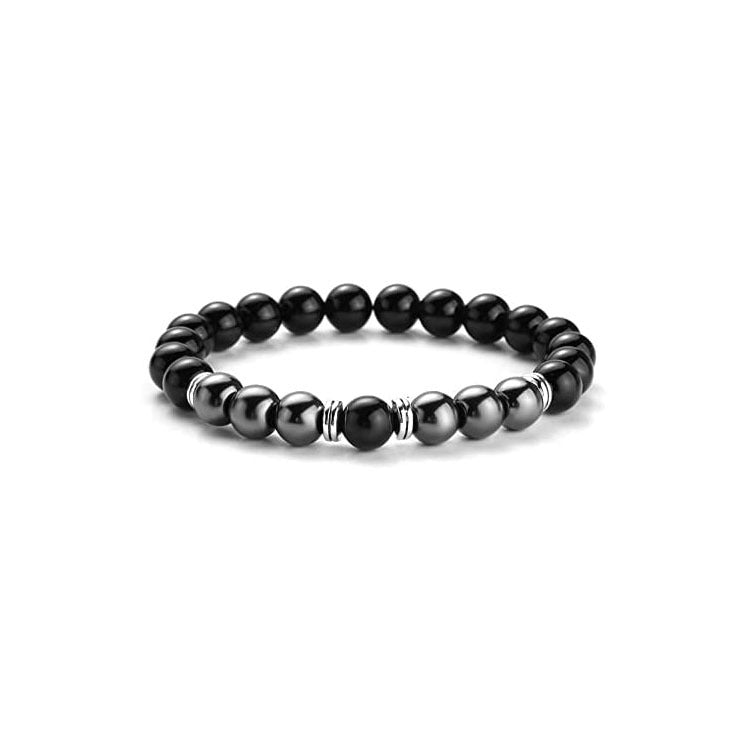 Hot-Selling Tiger Eye Stone Black Gallstone Bracelet Unisex Silver Bracelet Manufacturer Direct Wholesale
