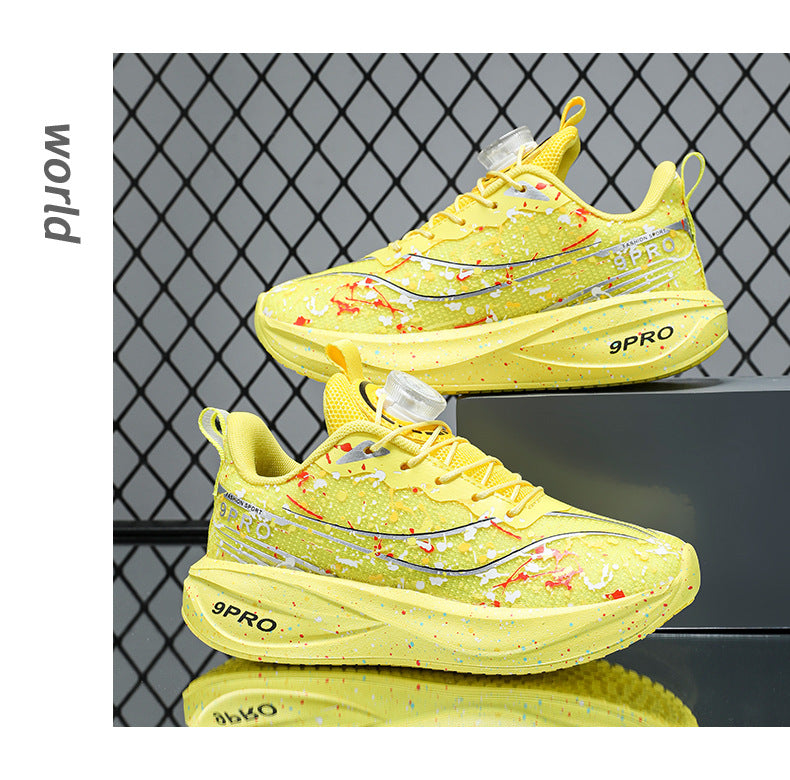 Children's Running Shoes with Rotating Buckle, Breathable Mesh Surface, Ultra-light Soft Sole, Wear-resistant, Non-slip, Racing Sports Shoes for Boys and Girls