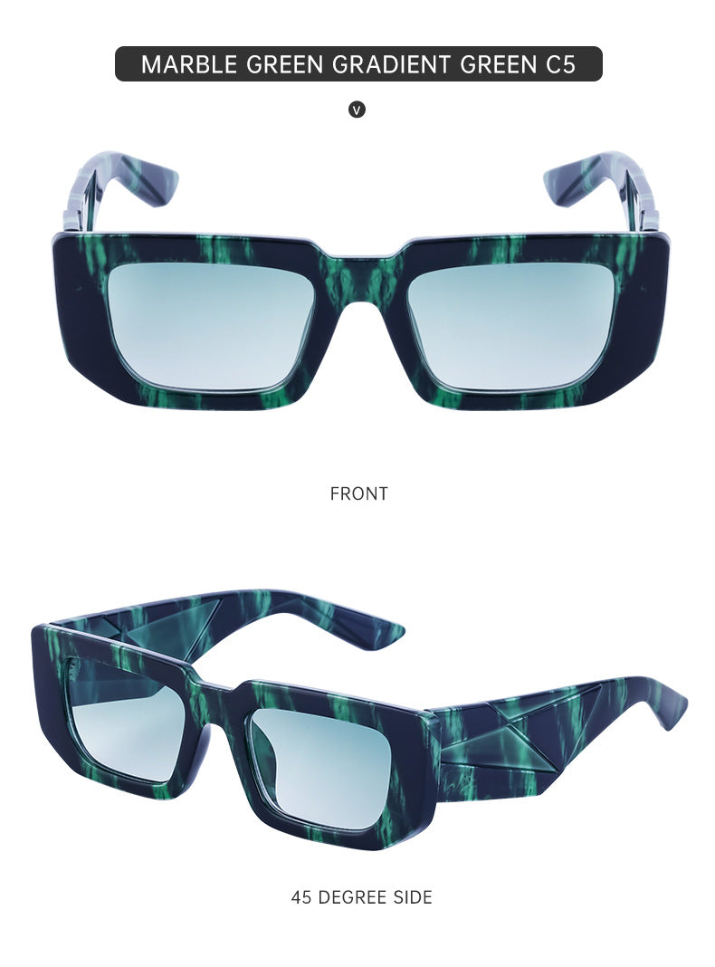 Fashion Small Frame Sunglasses for Women Trendy European and American Wide Leg Square Frame Sunglasses High-end Wholesale sunglasses