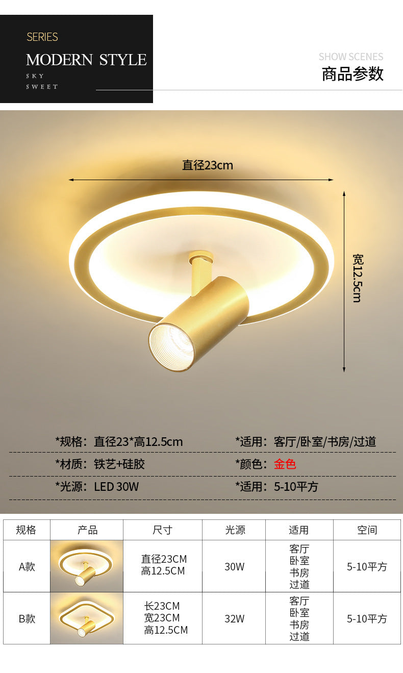Aisle Light with Spotlight Corridor Light Entryway Staircase Cloakroom Balcony Light Luxury Internet Celebrity Ceiling Light led