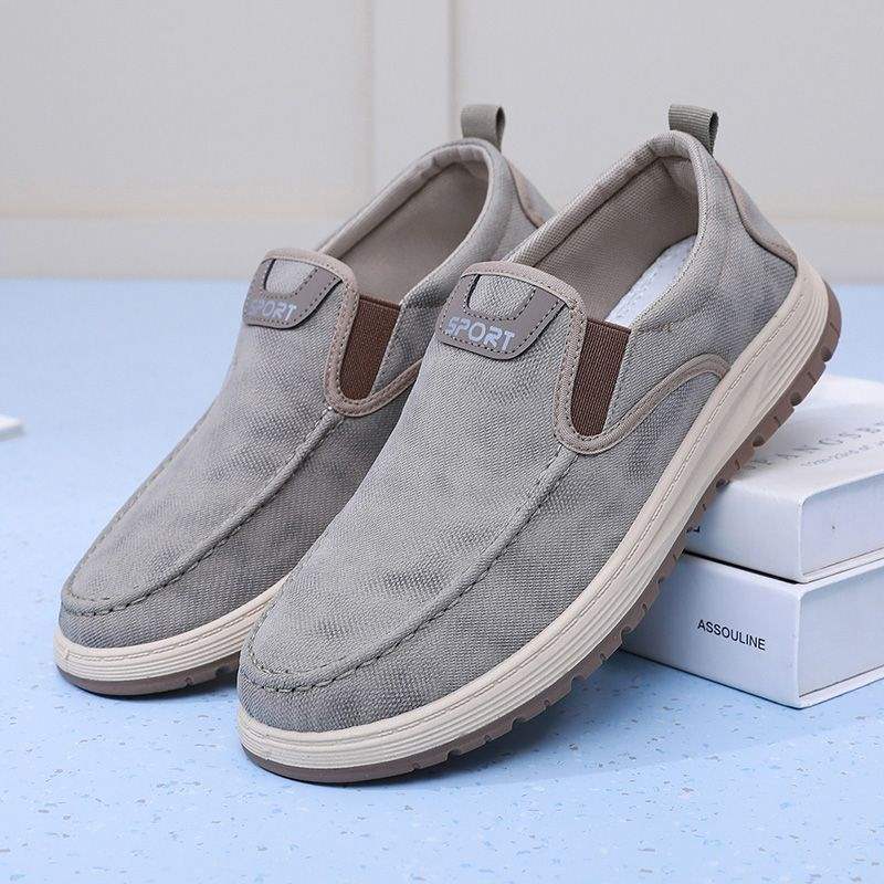 Spring Style Casual Canvas Shoes Versatile Breathable Slip-On Dad Shoes Non-Slip Soft Sole Odor-Resistant Old North Cloth Shoes