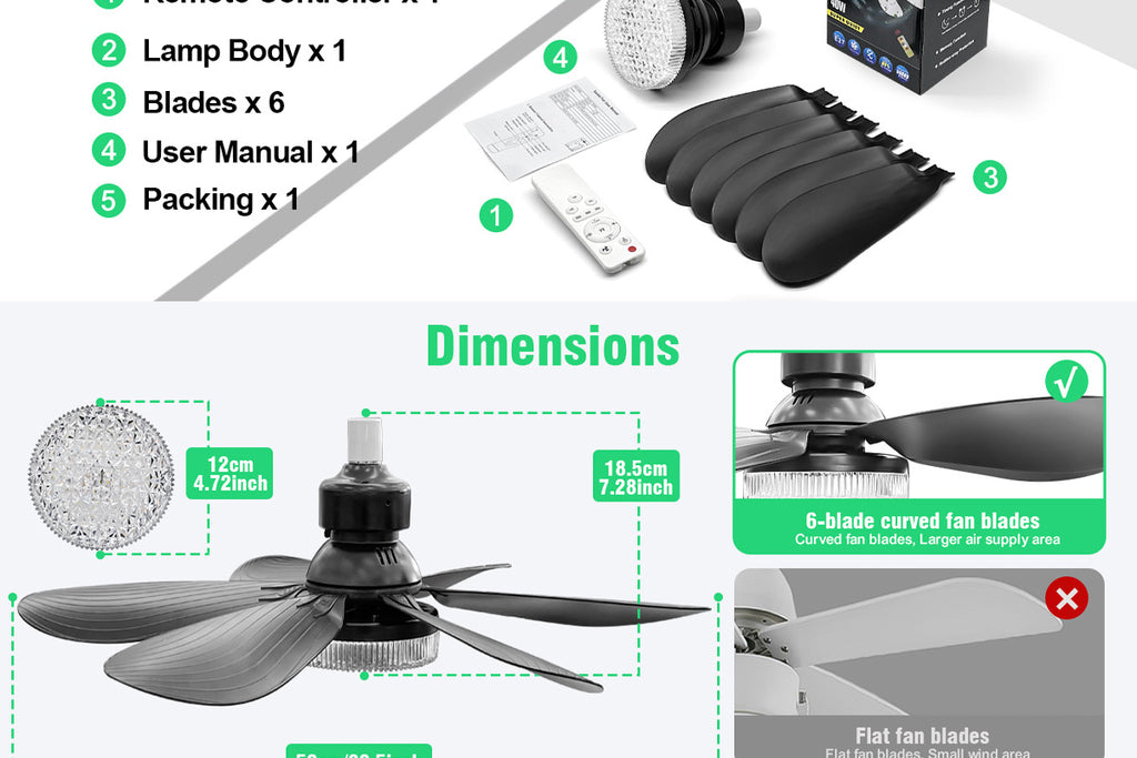 40W Crystal Fan Light Ceiling Fan Light Flower-Shaped Fan Light Living Room Ceiling Fan Light Simple Detachable Fan Blade Light Colorful