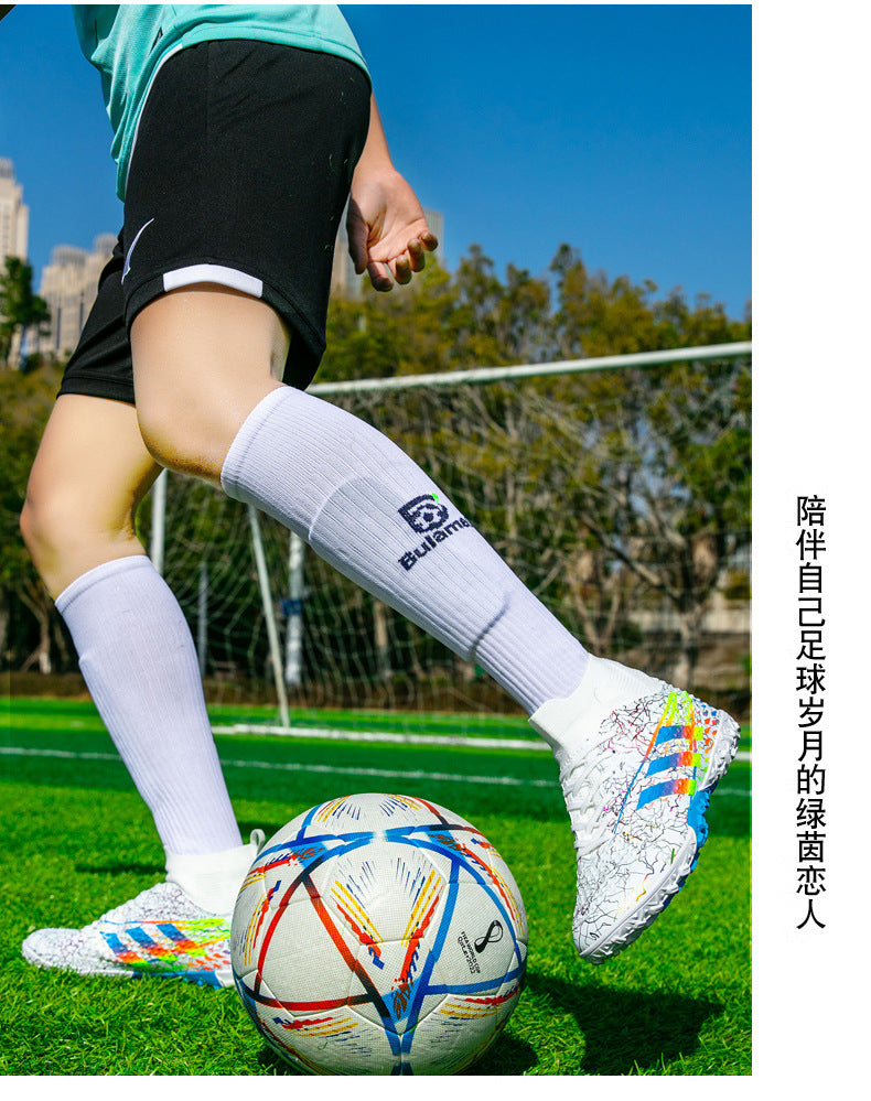 New high-top soccer shoes for men and women AG Spike TF Broken Nail Youth Student Grassland Competition Training Shoes