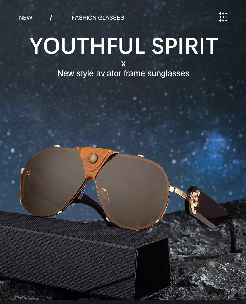 2025New Style Toad Glasses Men's European and American retro Sunglasses Pilot Sunglasses Men's Sunscreen Driving Glasses