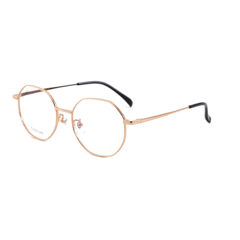 Polygonal Titanium Frame Glasses Frame Unisex Titanium Alloy Glasses Lightweight Metal Frame Polygonal Frame