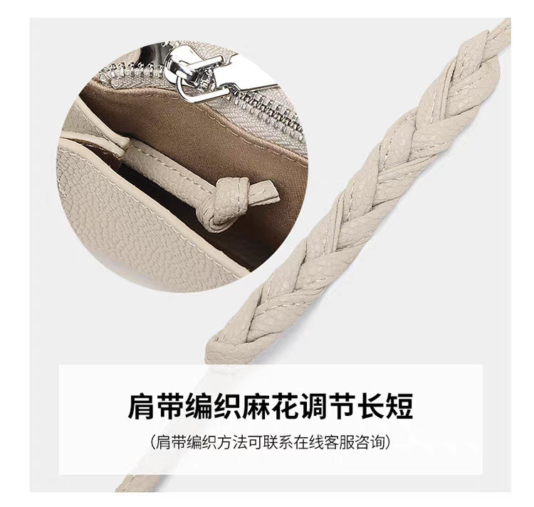 Genuine Leather Small Square Bag Daily Simple Women's Bag2025New Casual Little Elephant Commuting Versatile Cover Head Single Shoulder Crossbody Bag