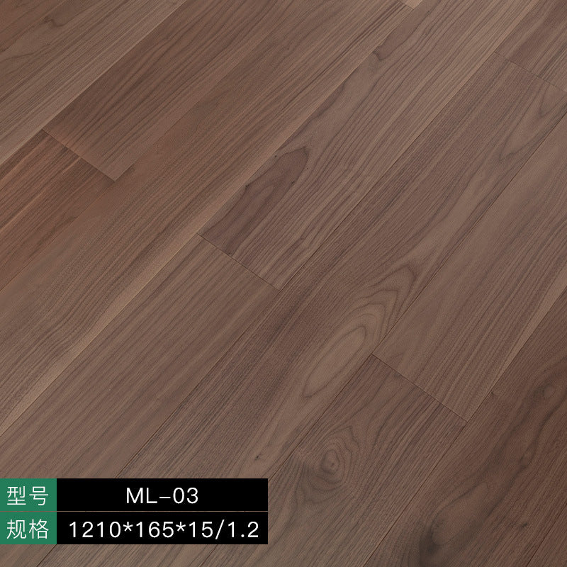 【Door-to-Door Installation】Morandi Style 15mm Lock Buckle Glue-free Installation Black Walnut New Three-layer Flooring Solid Wood