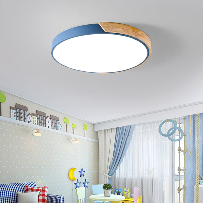 LED Lamp Bedroom Lamp Modern Simple Nordic Ceiling Lamp Creative Children's Room Study Round Room Living Room Study