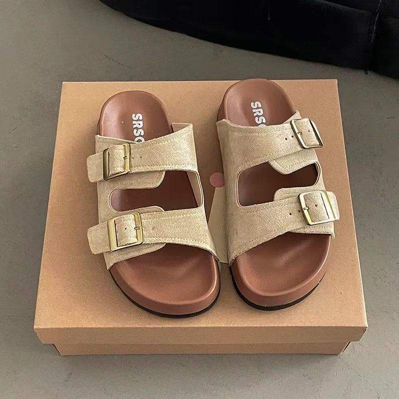 Platform Slippers Women's Summer Outerwear2025New Super Hot Beach Slip-On Yellow Birkenstock Sandals