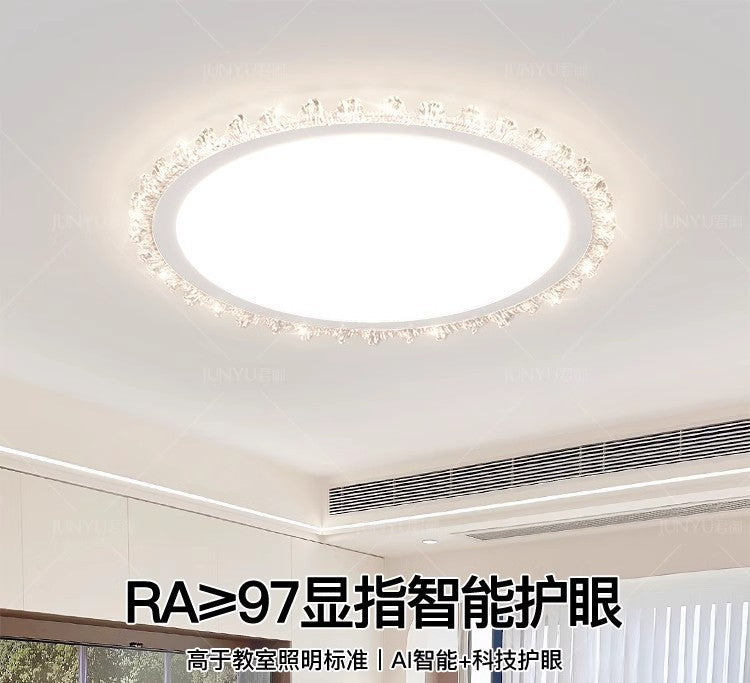 Light Luxury Living Room Ceiling Lamp New Crystal Lamp Cream Style High-end Bedroom Main Lamp Round Shape led Eye Protection Lighting
