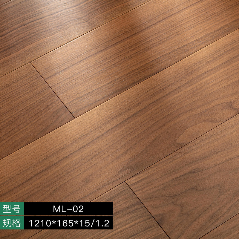 【Door-to-Door Installation】Morandi Style 15mm Lock Buckle Glue-free Installation Black Walnut New Three-layer Flooring Solid Wood