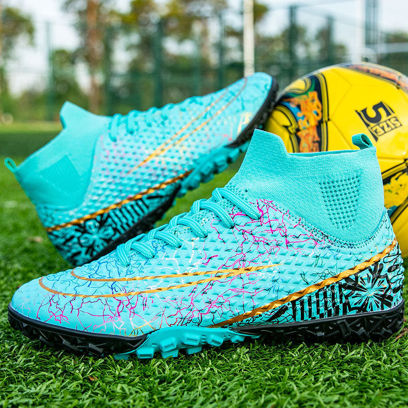 New high-top soccer shoes for men and women AG Spike TF Broken Nail Youth Student Grassland Competition Training Shoes